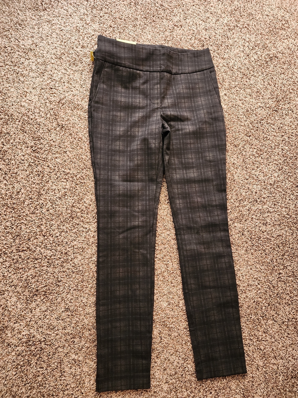 Dalia Gray Plaid Slim Dress Pants